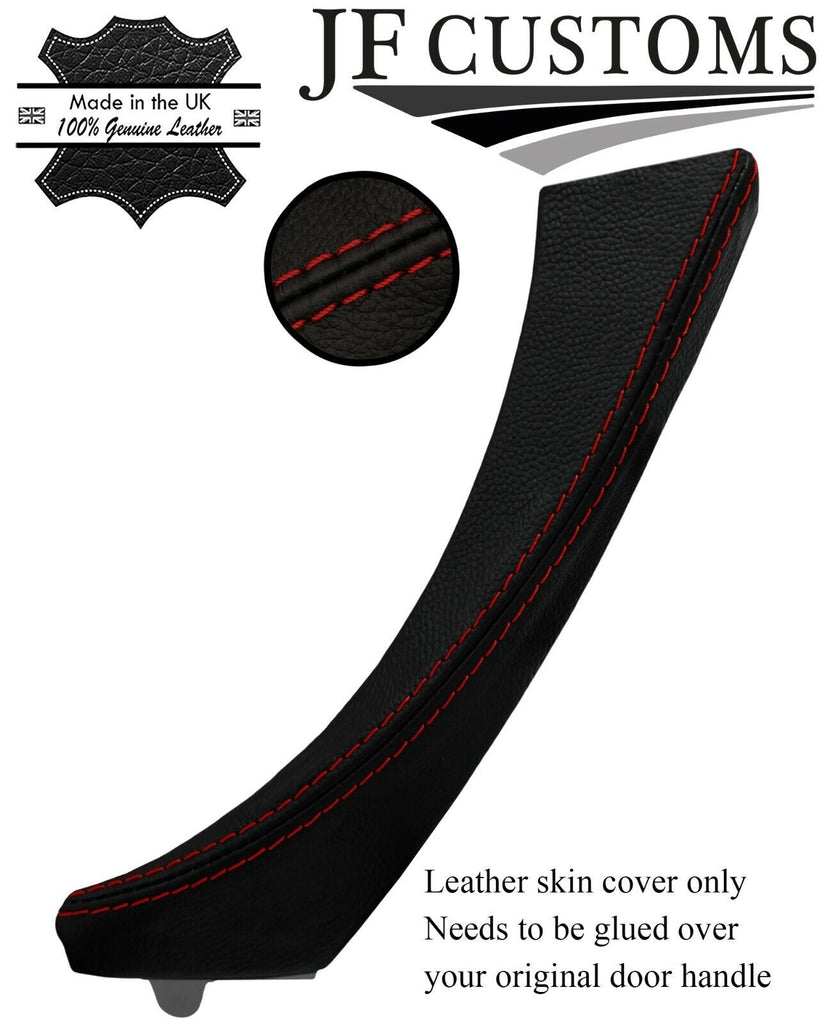 D RED STITCH LEATHER 1X FRONT DOOR HANDLE COVER FOR BMW E90 E91 E92 E93
