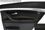 YELLOW STITCH 2X REAR DOOR CARD TRIM LEATHER SKIN COVER FITS SAAB 93 9-3 03-12
