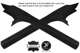 BLACK STITCHING 2X DOOR SILL TRIM LEATHER COVERS FITS CORVETTE C6 2005-2013