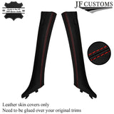 RED STITCH LEATHER & SUEDE COVERS FOR BMW E90 05-12 SALOON TOP RECOVERY KIT