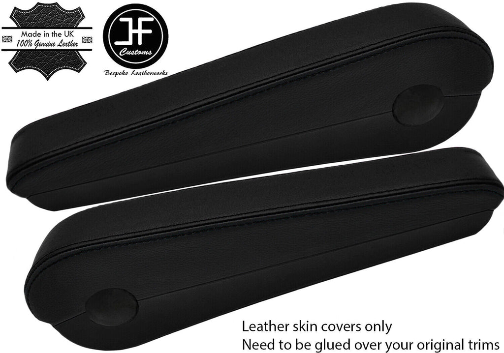 BLACK & BLACK 2X SEAT ARMREST LEATHER COVERS FOR MERCEDES SPRINTER 2006-2018