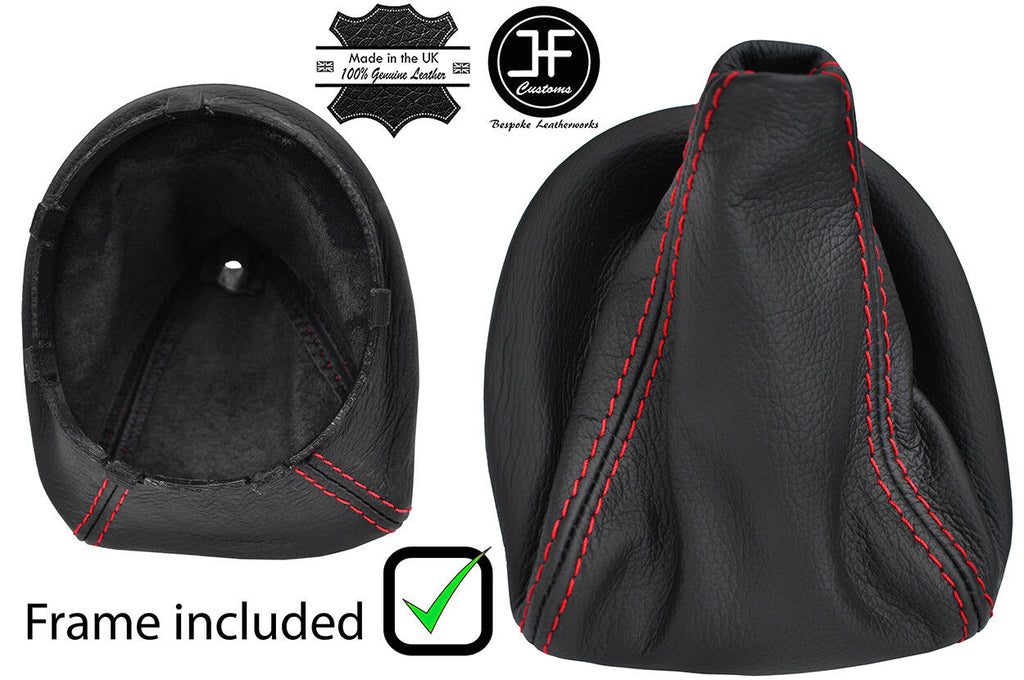 RED STITCH LEATHER GEAR GAITER + PLASTIC FRAME FOR MERCEDES VITO W638 96-03