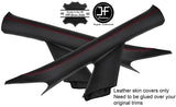 RED STITCH 2X A PILLAR LEATHER COVERS FITS VAUXHALL OPEL ASTRA MK6 J 09-15