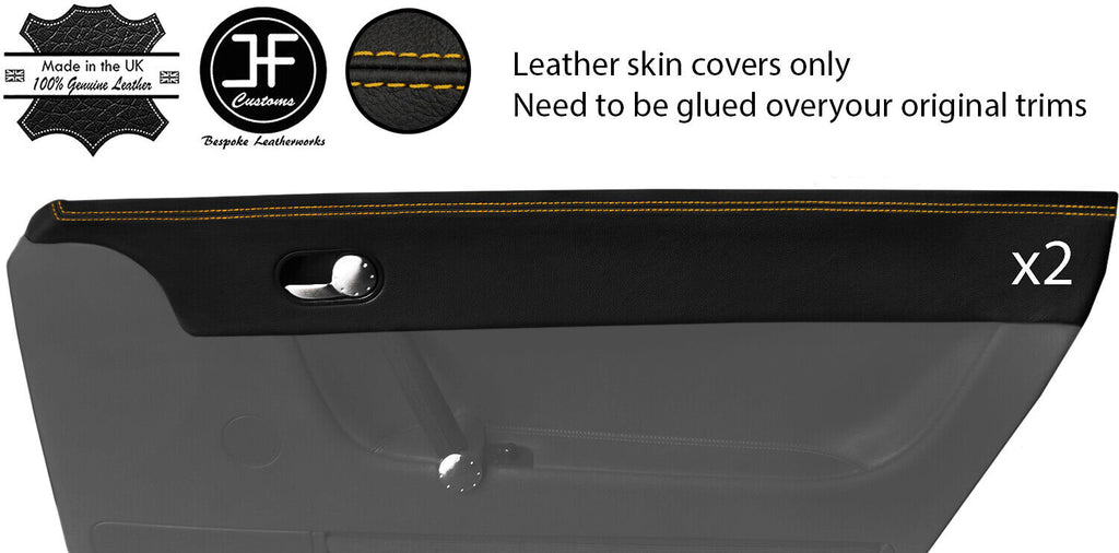 YELLOW STITCH 2X UPPER TOP DOOR CAPPING LEATHER COVERS FITS AUDI TT MK1 98-06