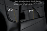 YELLOW STITCHING 4X REAR DOOR CARD LEATHER SKIN COVERS FITS MAZDA RX8 03-12