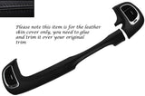BLACK STITCH TWO PIECE DASH KIT LEATHER SKIN COVERS FITS FIAT 500 L 2012-2015