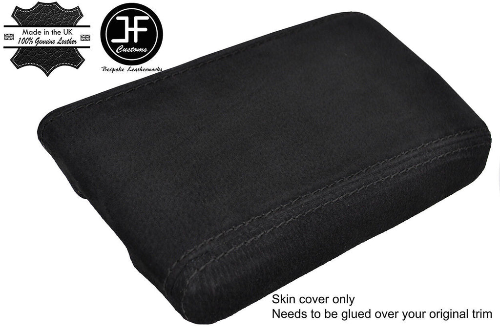 BLACK STITCH ARMREST REAL SUEDE COVER FITS NISSAN NAVARA D22 1999-2005