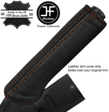 BROWN STITCH TOP GRAIN LEATHER HANDBRAKE HANDLE COVER FITS SMART ROADSTER 03-05