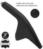 BLACK BLACK REAL LEATHER HANDBRAKE GAITER COVER FITS HONDA ACCORD 2003-2007