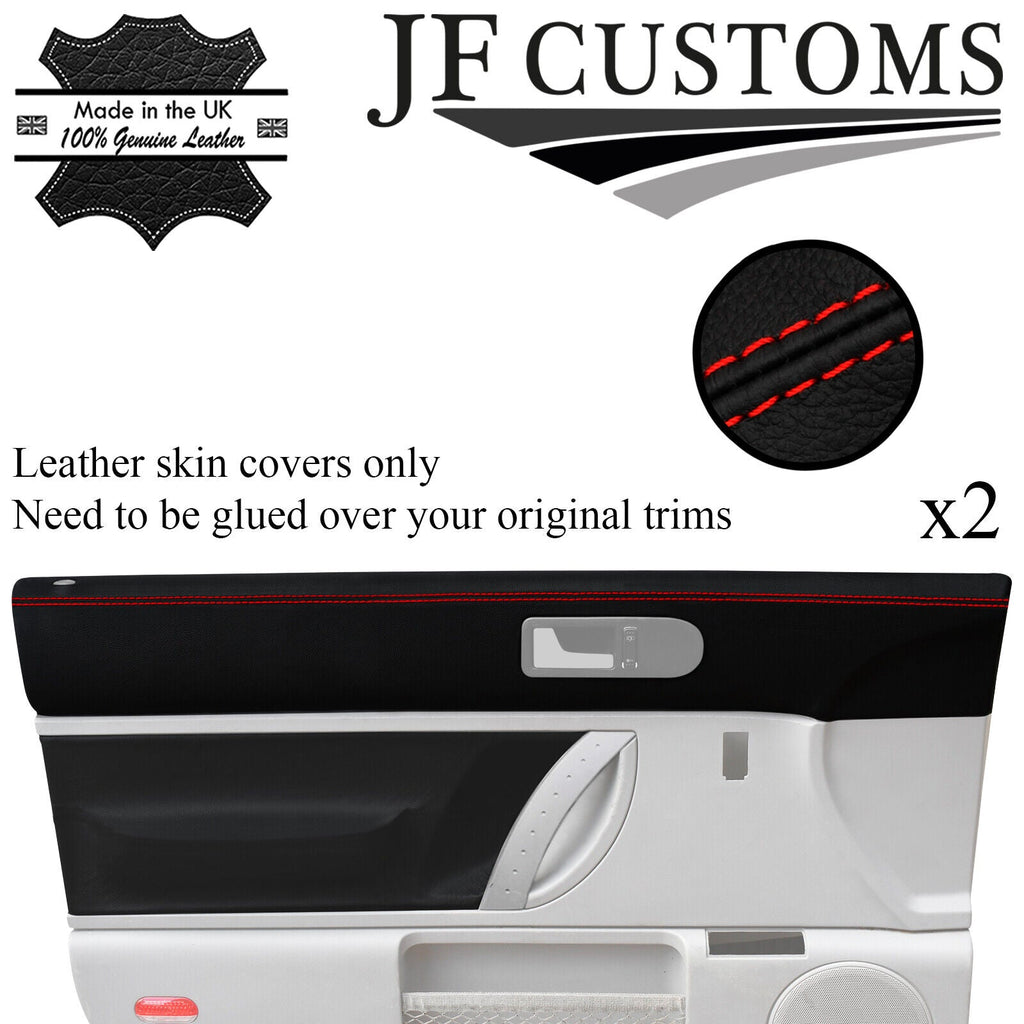 RED STITCH ITALIAN LEATHER 2X FRONT DOOR CAPPINGS COVERS FOR VW NEW BEETLE 98-11
