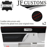RED STITCH ITALIAN LEATHER 2X FRONT DOOR CAPPINGS COVERS FOR VW NEW BEETLE 98-11
