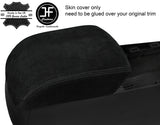 BLACK STITCHING REAL SUEDE ARMREST COVER FITS MAZDA 3 2016-2019 CUSTOM NEW