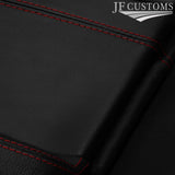 DARK RED STITCH 2X FULL FRONT DOOR CARD COVERS FOR SUBARU IMPREZA WRX STI 03-07