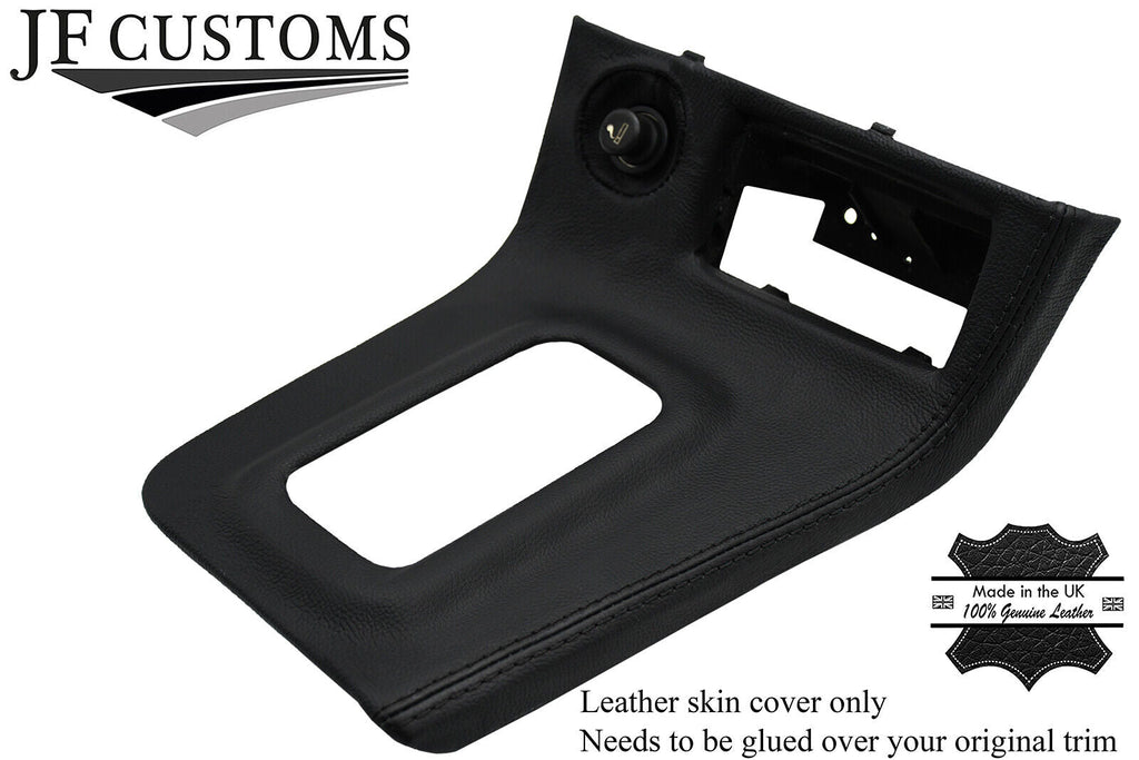 BLACK STITCH LEATHER AUTO GEAR SURROUND COVER FITS NISSAN SKYLINE R33 STYLE 2