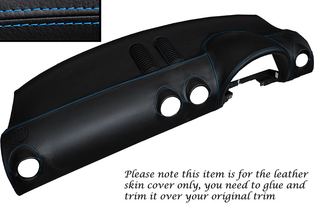 BLUE STITCHING DASH DASHBOARD LEATHER SKIN COVER FITS AUDI TT MK1 1998-2006