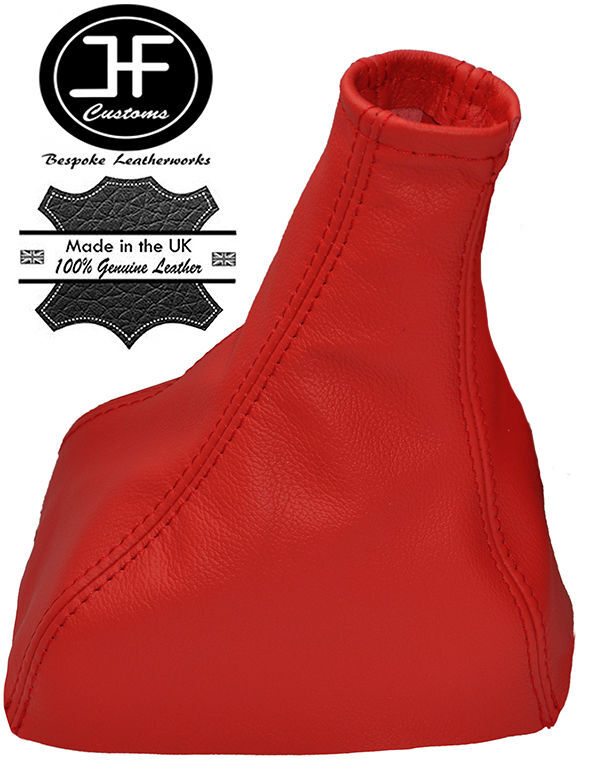 BRIGHT RED GENUINE ITALIAN LEATHER GEAR GAITER FITS OPEL VAUXHALL CORSA C 00-06