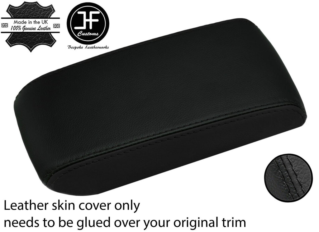 BLACK BLACK REAL LEATHER 2 TONE ARMREST LID COVER FOR MITSUBISHI EVO 7 8 9