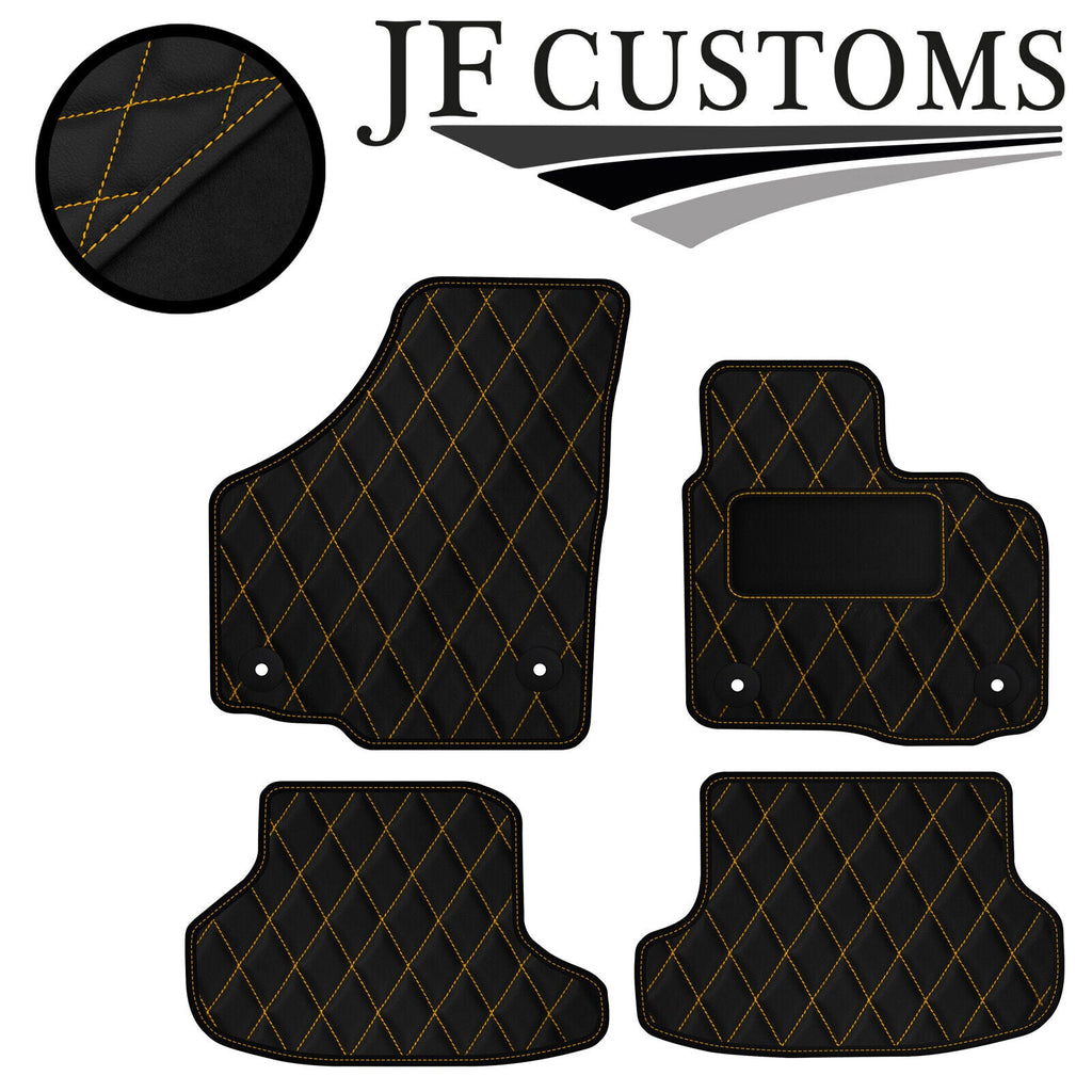 YELLOW  DIAMOND VINYL 4XTAILORED FLOOR CARPET FOR GOLF MK6 CONVERTIBLE 09-14 JF1