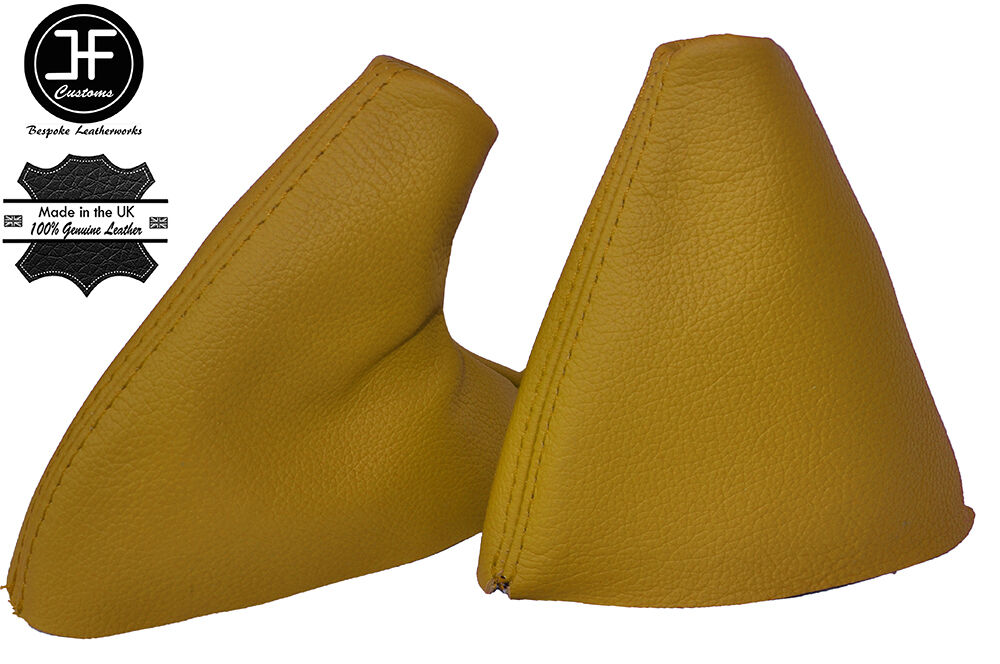 YELLOW LEATHER SKIN MANUAL GEAR & HANDBRAKE GAITERS FITS MG MG TF 2002-2005