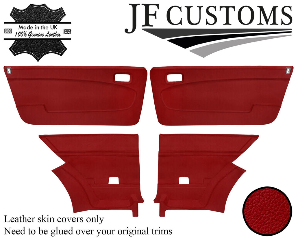 D RED ITALIAN LEATHER 4X DOOR CARD COVER FOR LANCIA BETA VOLUMEX COUPE