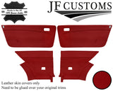 D RED ITALIAN LEATHER 4X DOOR CARD COVER FOR LANCIA BETA VOLUMEX COUPE