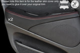 RED STITCH 2X REAR DOOR ARMREST LEATHER COVERS FITS JAGUAR S TYPE 1999-2007