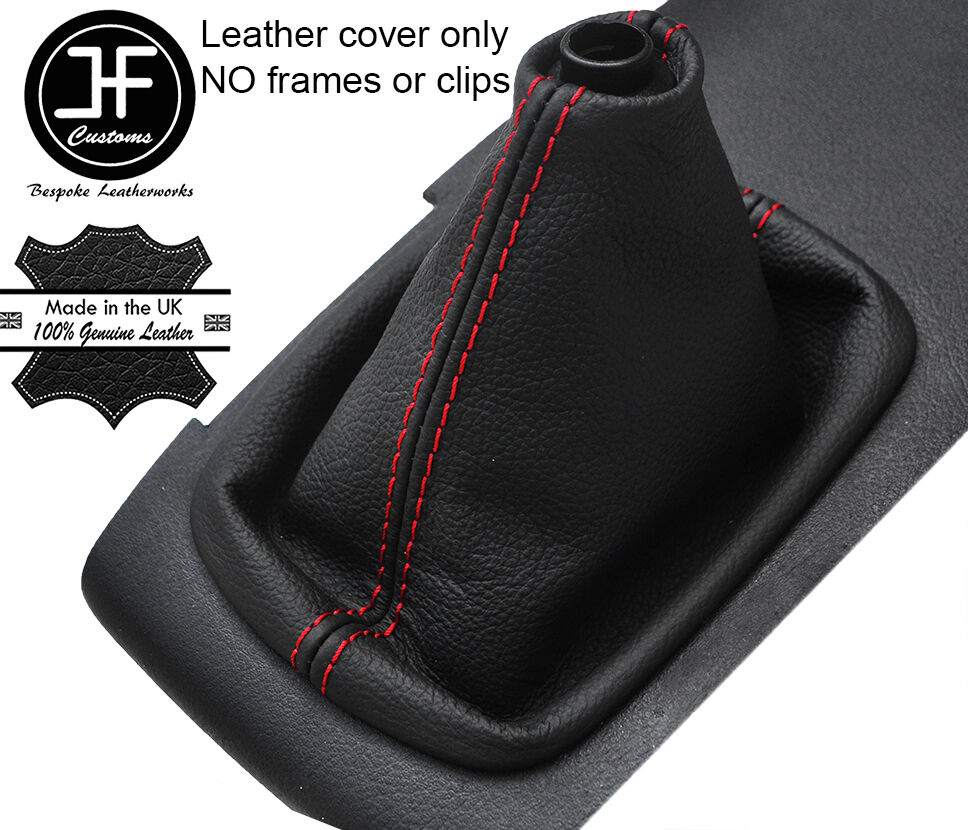 RED STITCH TOP GRAIN REAL LEATHER MANUAL GEAR GAITER FOR AUDI A6 C5 1998-2004