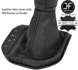 BLACK STITCH LEATHER AUTO AUTOMATIC GEAR GAITER FITS VW T6 TRANSPORTER 16-19