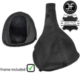 BLACK STITCH LEATHER GEAR GAITER+PLASTIC FRAME FITS VAUXHALL OPEL VIVARO 01-14