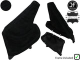 BLACK STITCH SUEDE HANDBRAKE GAITER+FRAME FOR TOYOTA JZX 100 CHASER 96-00