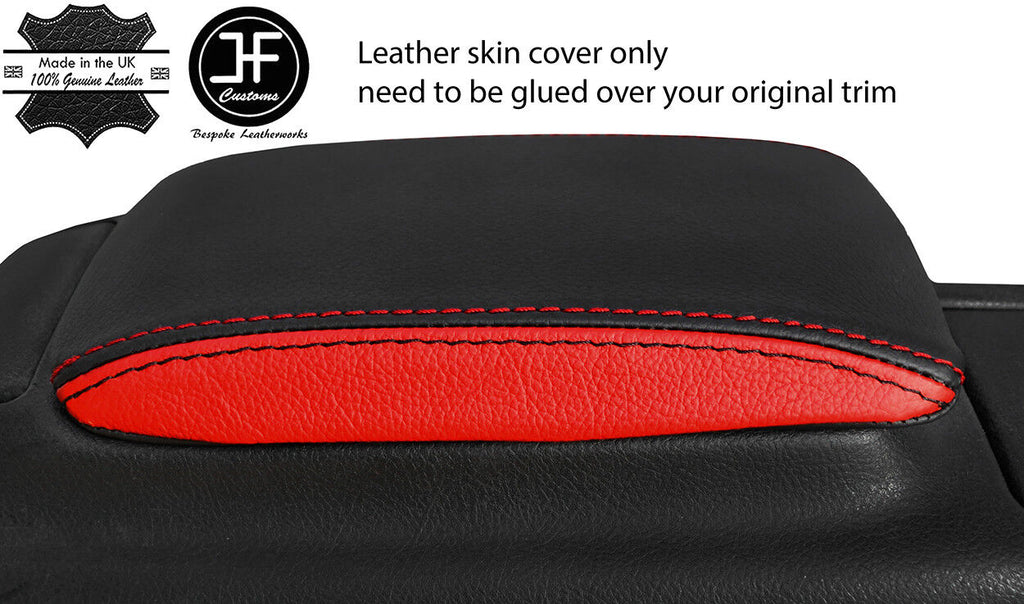 BLACK & RED 2 TONE LEATHER ARMREST LID COVER FOR LEXUS IS200 IS300 1998-2005