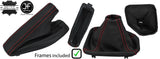RED STITCH REAL LEATHER GEAR & HANDBRAKE+PLASTIC FRAME FITS BMW 5 E39 95-03