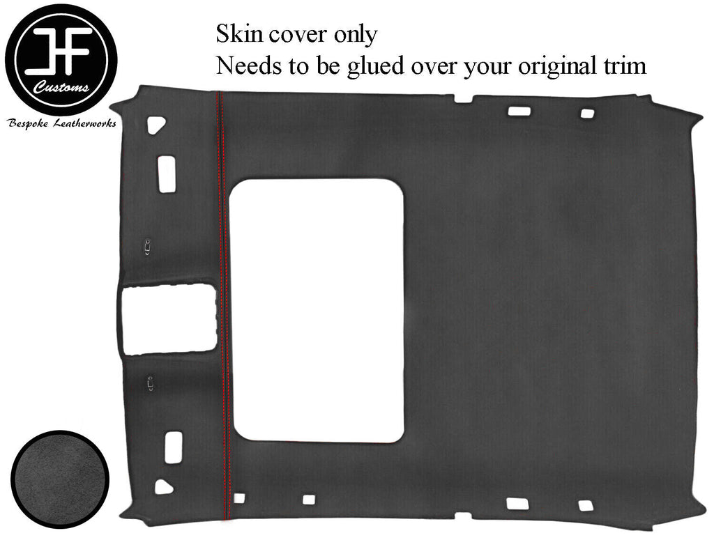 RED STITCH SUN ROOF ROOF HEADLINING DARK GREY LUXE COVER FOR BMW 3 E36 COUPE