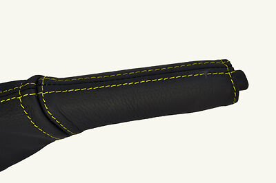 yellow stitch FITS FORD PUMA 97-01 LEATHER HANDBRAKE HANDLE COVER ONLY