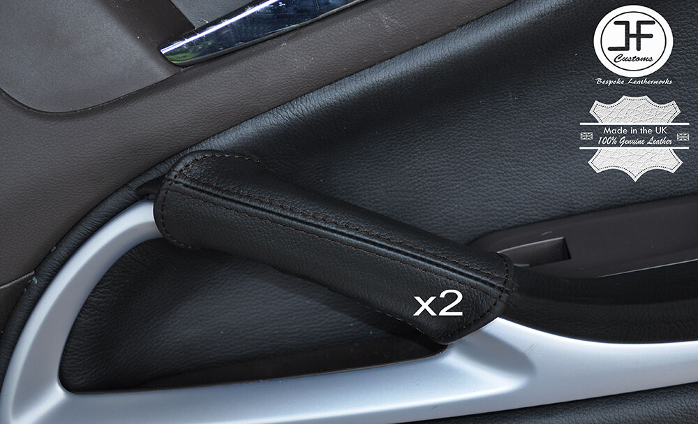 BLACK STITCH 2X FRONT DOOR HANDLE COVERS FITS VAUXHALL OPEL ZAFIRA C 2012-2016