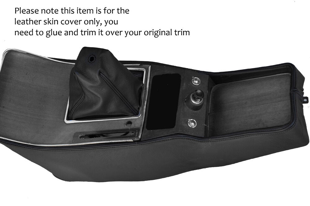 BLACK STITCH CENTER CONSOLE LEATHER COVER+GAITER FITS ALFA ROMEO BERLINA 2000