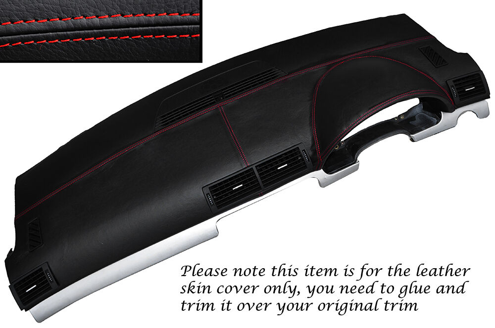 RED STITCH TOP DASH DASHBOARD LEATHER SKIN  COVER FITS AUDI A4 B7 2004-2008
