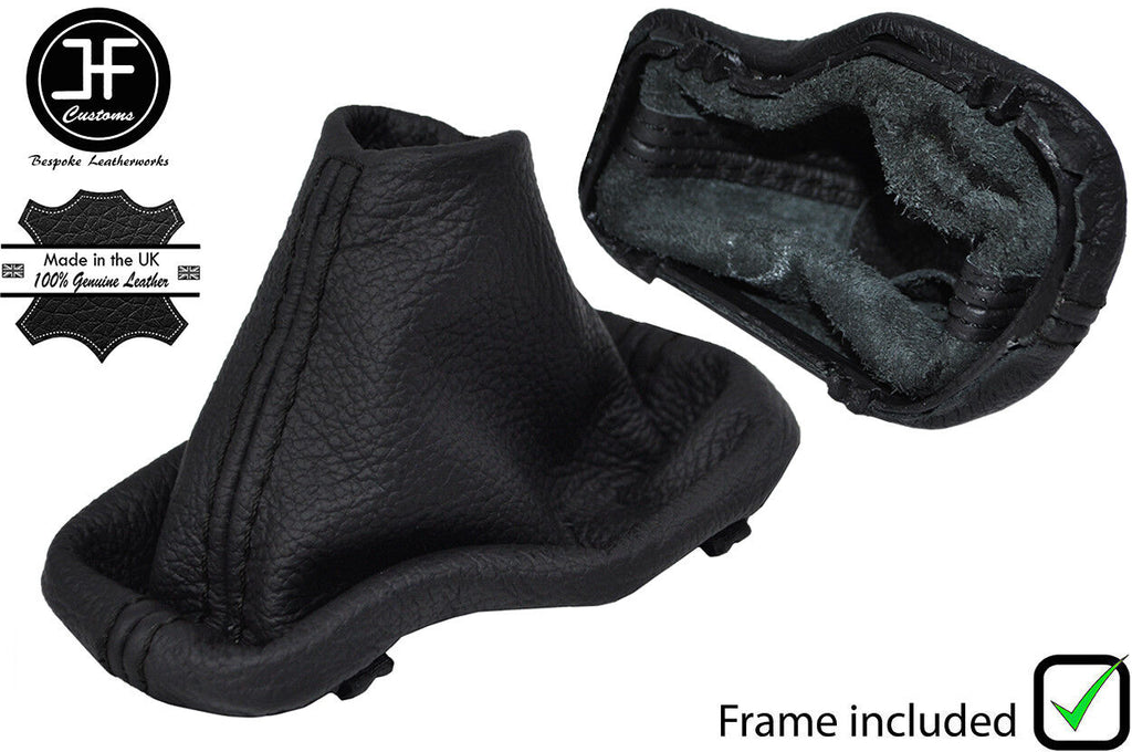 BLACK STITCH AUTOMATIC LEATHER GEAR GAITER&PLASTIC FRAME FOR BMW E63 E64 04-06