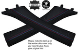 BLACK LEATHER TRI STITCHING 2X A PILLARS COVERS FITS BMW E93 CONVERTIBLE 06-12