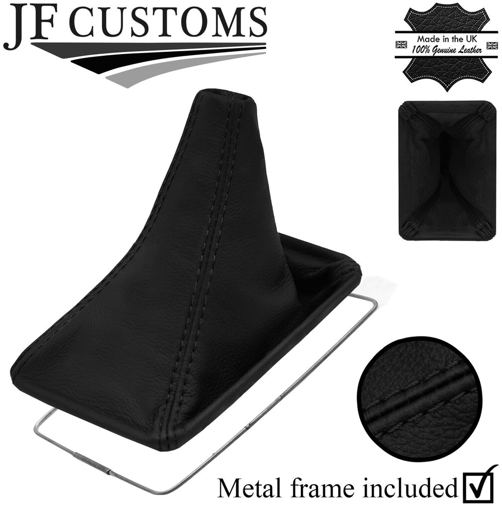 BLACK STITCH LEATHER GEAR GAITER + METAL FRAME FITS ROVER 600 618 620 623