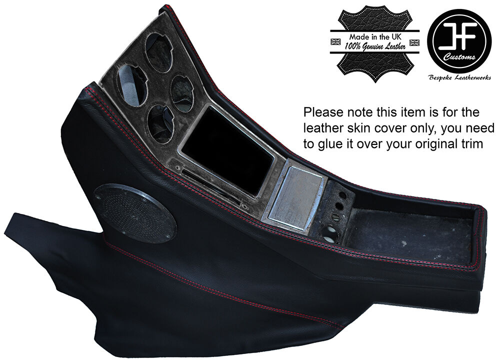 RED STITCH CENTRE CONSOLE LEATHER COVER FITS ALFA ROMEO BERLINA 1750 CUSTOM NEW