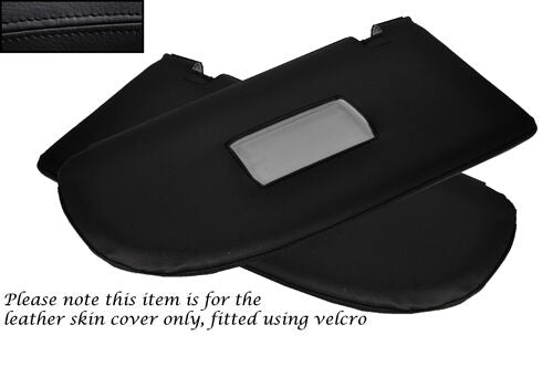 BLACK STITCH 2X SUN VISORS COVERS FITS VW VOLKSWAGEN CADDY & CADDY MAXI 2011+