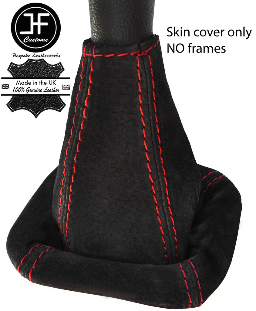 RED STITCHING REAL SUEDE MANUAL GEAR GAITER FITS OPTARE ALERO BUS 2001-2008