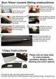 BLACK CROSS STITCH LEATHER 2X SUN VISOR COVERS FOR MERCEDES VITO VIANO 14-21