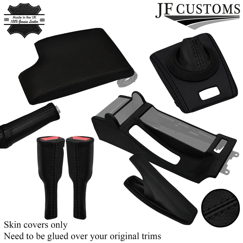 BLACK STITCH LEATHER AUTOMATIC SMG CENTRE KIT COVERS FOR BMW E46 COUPE 98-04