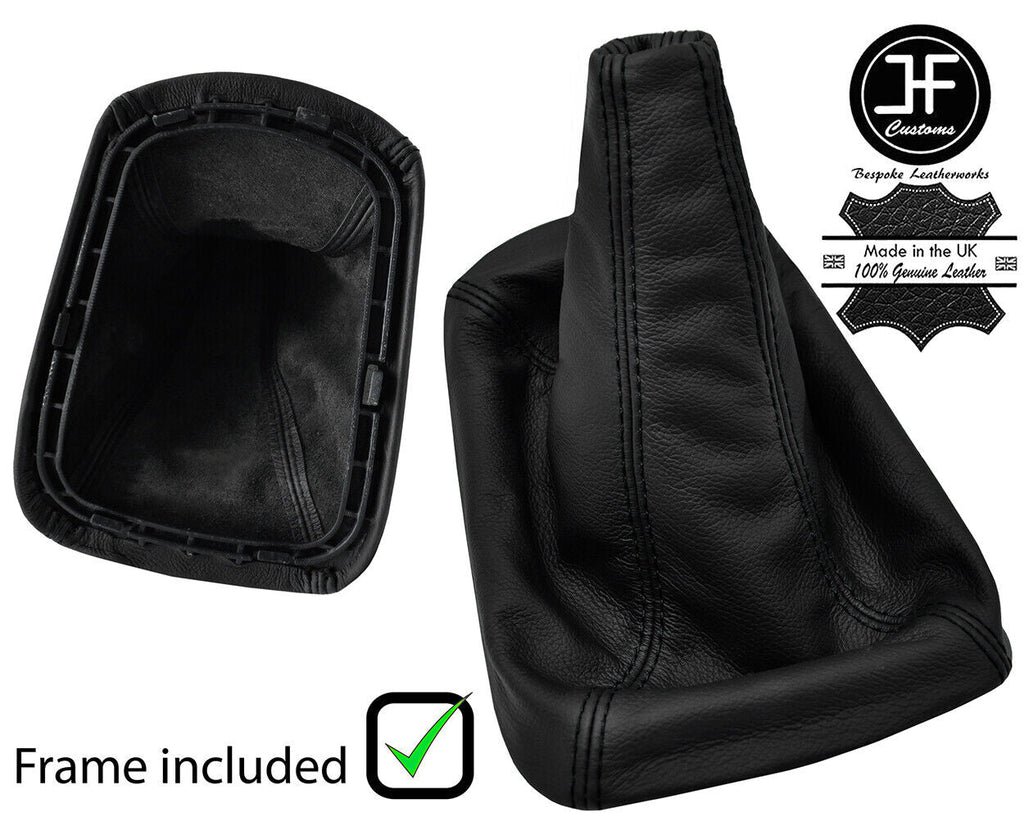 BLACK STITCH LEATHER MANUAL GEAR+PLASTIC FRAME FOR JEEP CHEROKEE KJ 02-07