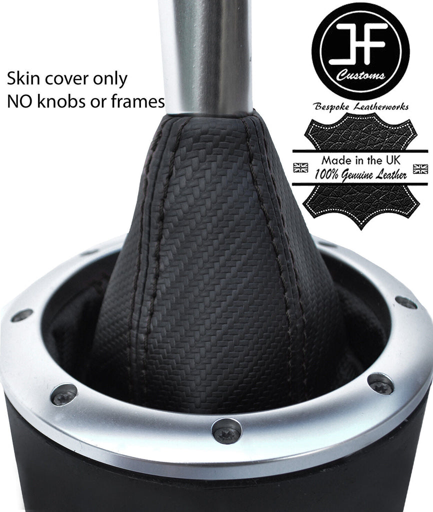 BLACK STITCHING CARBON FIBER VINYL MANUAL GEAR GAITER FOR AUDI TT MK1 1998-2006