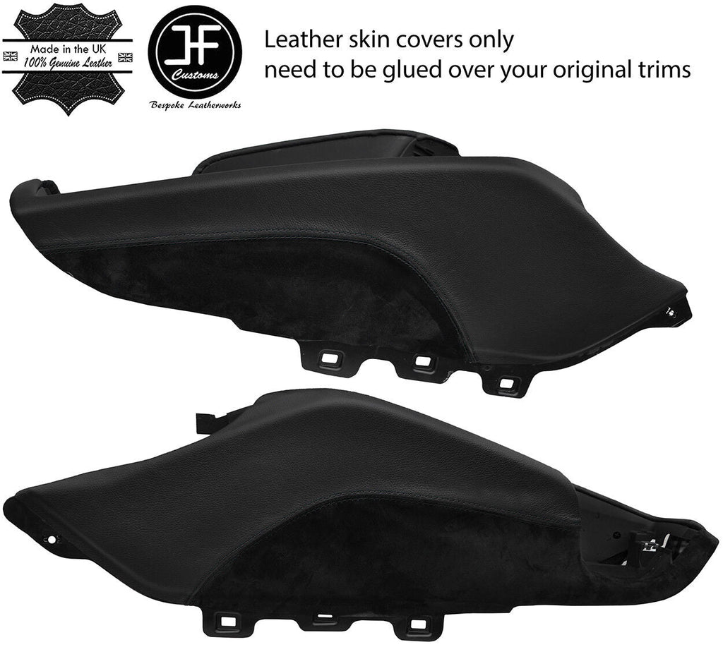 BLACK STITCH CENTER CONSOLE TRIM LEATHER & SUEDE COVERS FITS AUDI TT MK2 06-14