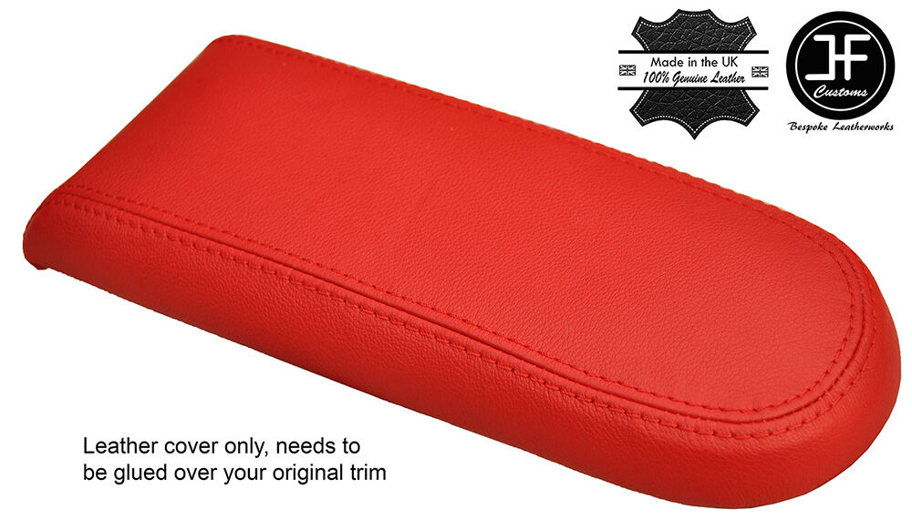 RED GENUINE LEATHER ARMREST LID COVER FOR VW GOLF MK4 JETTA GTI 1998-2005