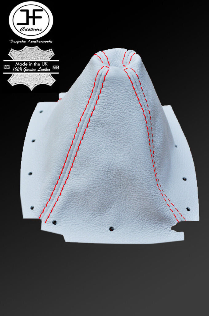RED STITCHING WHITE LEATHER GEAR GAITER FITS MAZDA MX5 MX-5 MK2 NB 1998-2005